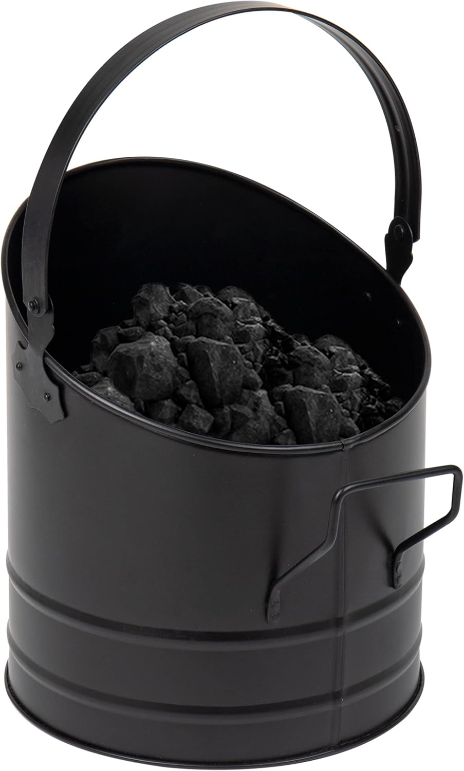 Mind Reader Fireplace Ash Bucket, 6L (1.5 gal) Capacity, Wood Stove, Fireplace Accessories, Metal, 9"L x 9"W x 10.5"H, Black