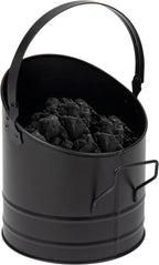 Mind Reader Fireplace Ash Bucket, 6L (1.5 gal) Capacity, Wood Stove, Fireplace Accessories, Metal, 9"L x 9"W x 10.5"H, Black