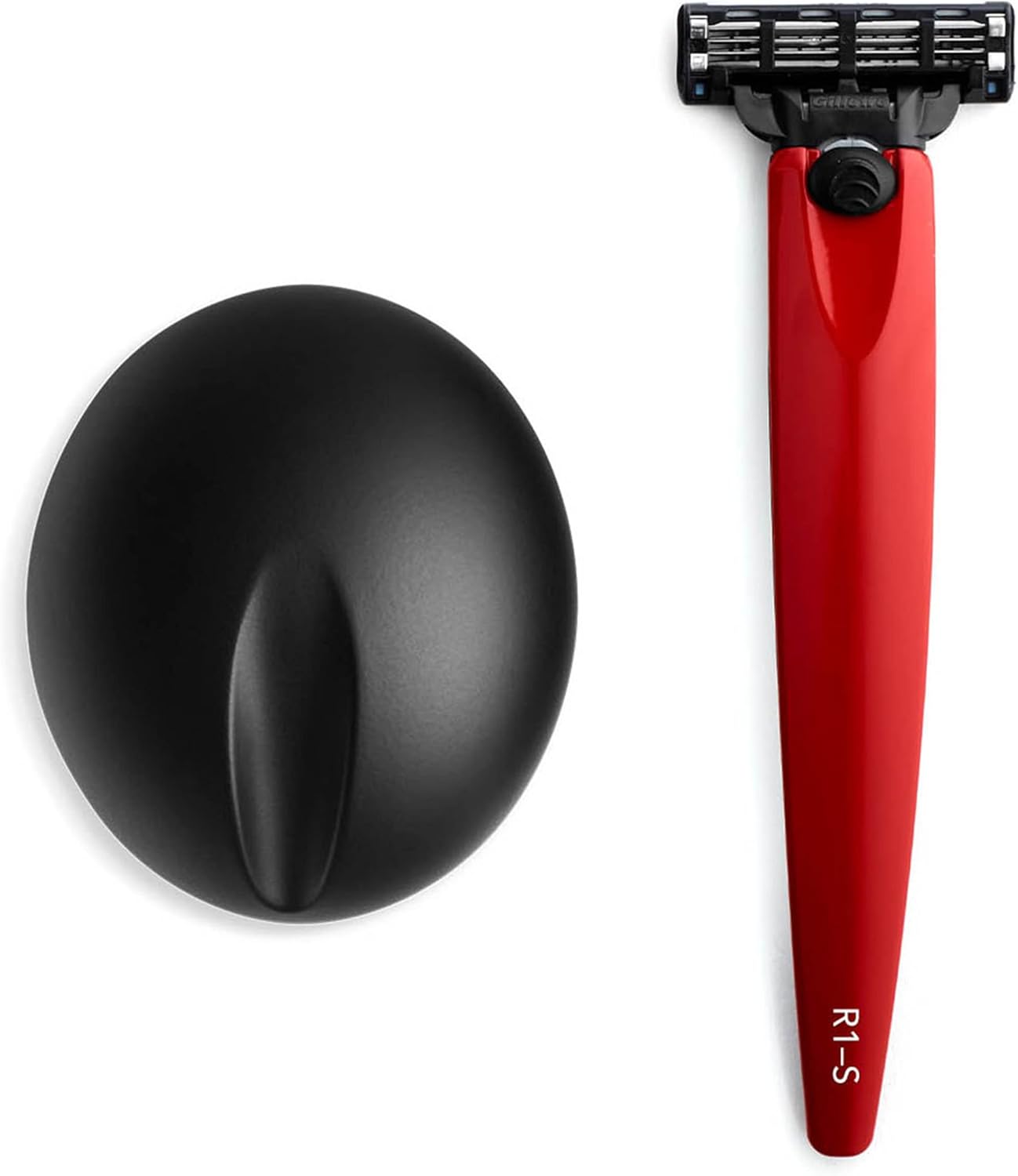 Bolin Webb Razor in Iconic Unioin Jack Colours and Stand. Fitted with Gillette Mach3 Blade Cartridge. Luxury Razors for Men - Giftable R1 Style. (Monza Red)