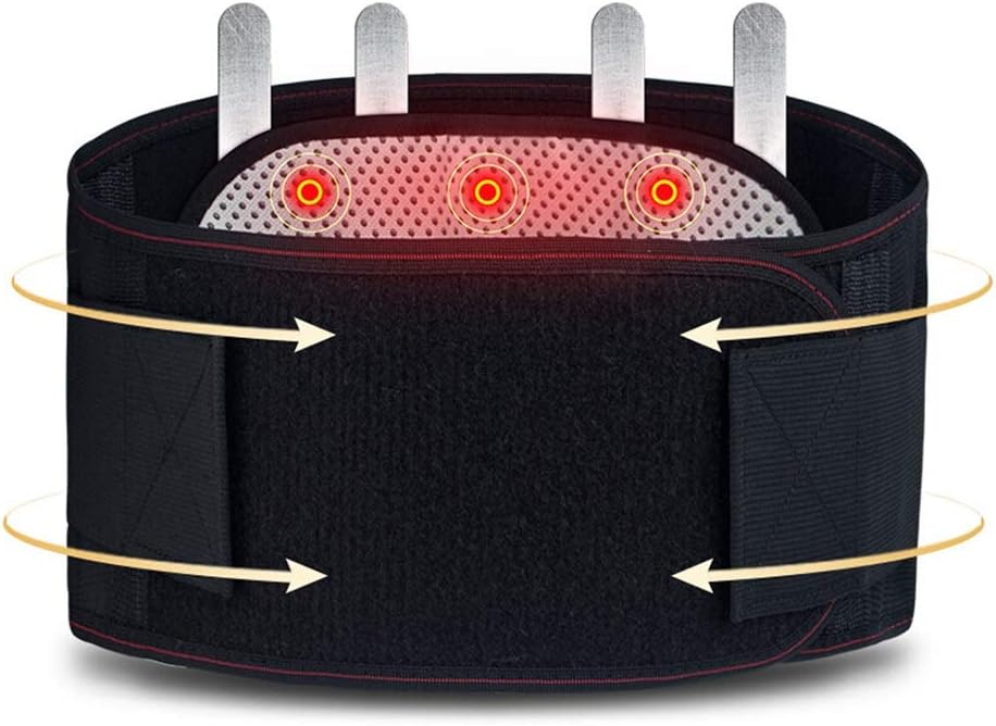 Breathable Lumbar Brace, for Men Women Lower Back Support Relief Pain & Improves Sciatica,with 3 Removable Pad (Size : XL)