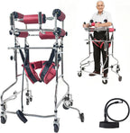 Standing Rehabilitation Walker for Adults – Upright Mobility Aid for Stroke Recovery & Hemiplegia Therapy, Adjustable Support Frame with 8 Wheels, Anti-Tilt Design (Standard Version (No Hand Brake))