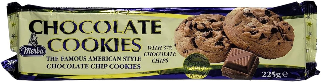Merba Chocolate Chip Cookies (37% chocolate) 225g