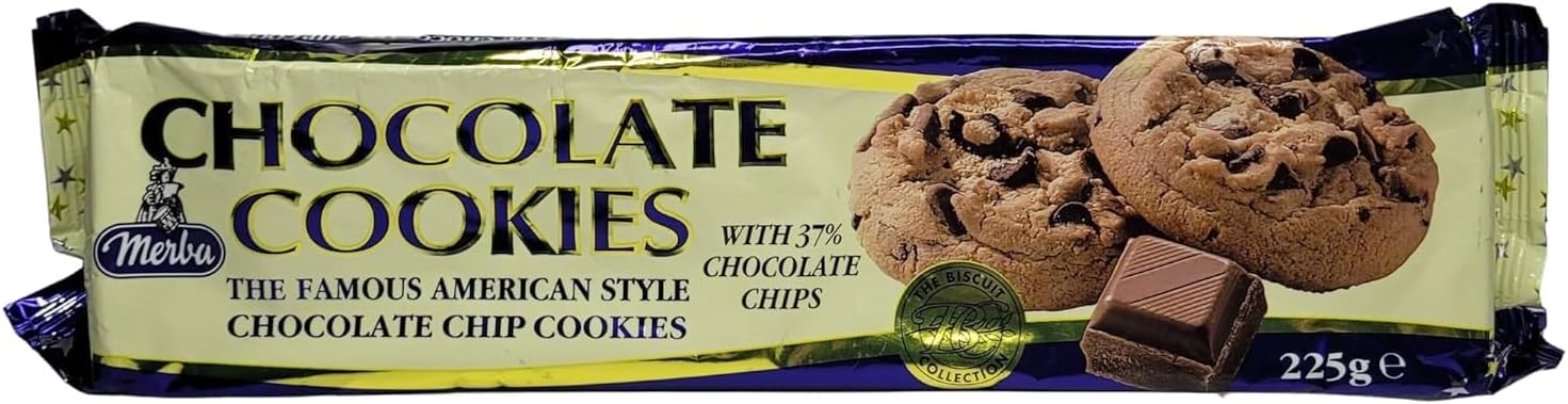Merba Chocolate Chip Cookies (37% chocolate) 225g