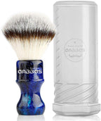 Anbbas Synthetic Badger Shaving Brush with Resin Handle,Nylon Bristles Hair Lathering Foam Brush for Men Travel Professional Wet Shaving(Blue,24 mm Knot)