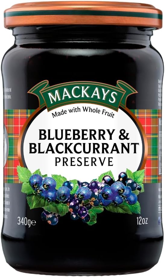 MACKAYS Blueberry & Black Currant Preserve, 12 Ounce
