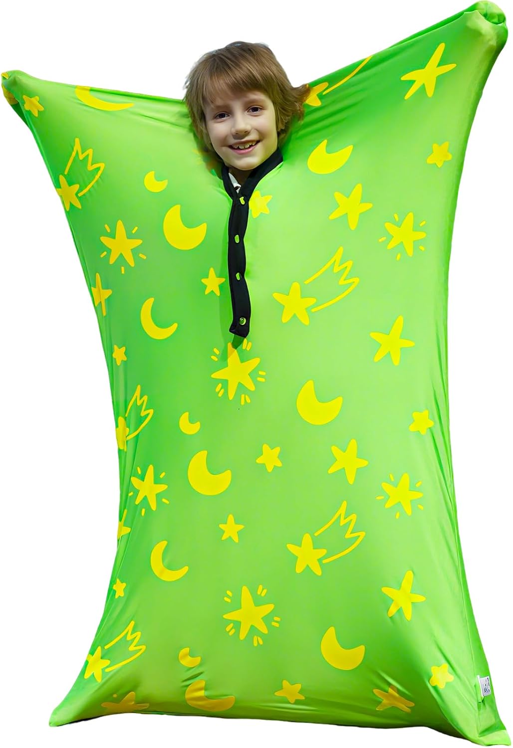 Sensory Body Sock, 47" x 27" Sensory Sack Premium Sensory Sock Glow in The Dark for 6-9 Autistic Children, Good for Height: 41"-51" Medium, Green