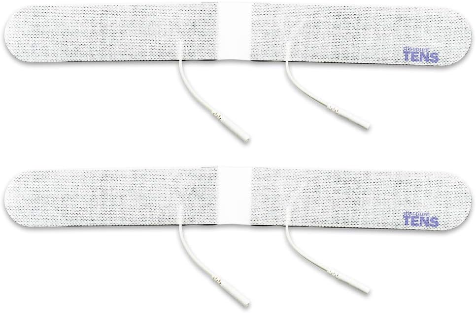 Discount TENS – 2 Premium 13" x 1.5" Lower Lumbar Strip Electrodes with 2mm Pin Connectors, Reusable Self-Adhesive Pads for TENS/EMS Therapy Units, Durable Replacement for Pain Relief