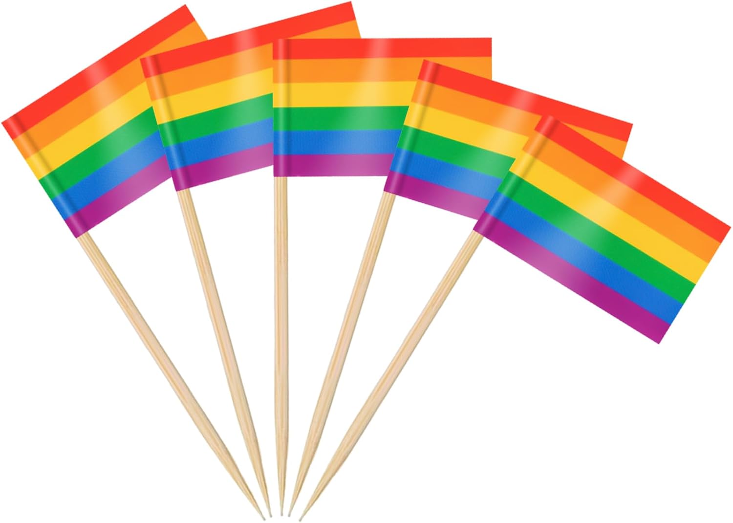 AhfuLife Rainbow Toothpick Flags for Pride Decorations, 100 Pcs Pride Day Cocktail Picks, Mini Pride Flag LGBTQ Decor for Gay Pride Day Party Wedding Decorations