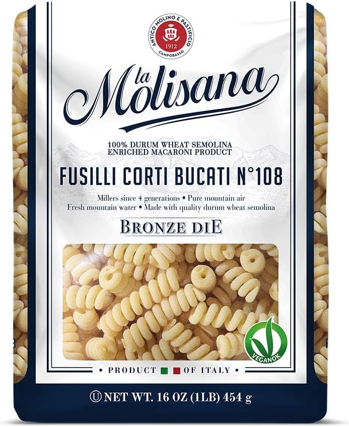 La Molisana Pasta Fusilli Bucati Cort, 1 Pound (Pack of 1)