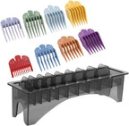 BRRNOO Clipper Guard Holder - Rectangular Plastic Guide Comb Storage Box with 10 Grid, for Barbershop, Universal Base for Cordless Hair Combs, Electric Limit Tools Supplies