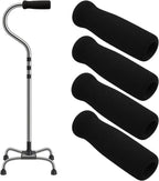 Ptwola 4PCS Foam Cane Grip Replacement Thick Cushioned Grip Offset Cane Walker Handle Cushions Walking Seniors Balance Standard Foam Handle Pads for Men Women Bicycle Handlebars Cane Accessories