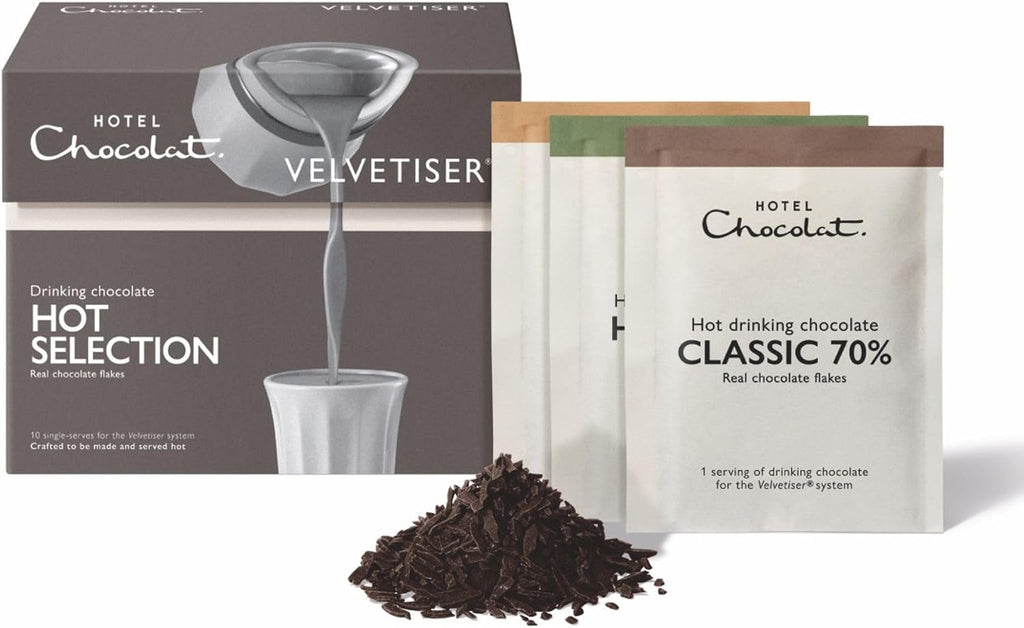 Gourmet Hot Chocolate Variety Set – 10 Luxury Drinking Chocolate Recipes, Rich European-Style Cocoa Mix Sampler Box for Gifts & Holidays – Hotel Chocolat