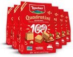 Loacker Quadratini Hazelnut Wafer Cookies LARGE - 30% Less Sugar - Premium Crispy Bite Size Wafers - NON-GMO - LARGE Pack of 6
