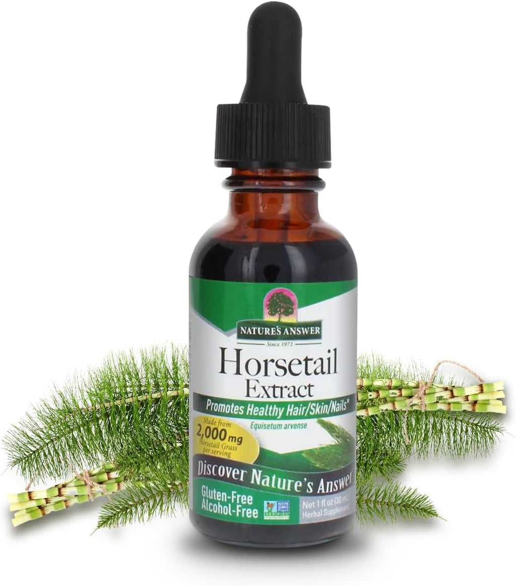 Nature's Answer Horsetail Herb | Promotes Healthy Hair, Skin & Nails | Made in the USA | Gluten-Free, Alcohol-Free, Kosher Certified & No Preservatives 1oz