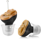Premium Digital Hearing Aid Amplifier - Invisible in Canal (CIC) in-Ear Mini Sound Enhancer Set, Near-Invisible, Noise Cancelling, Personal Sound Hearing Amplifier - Black, Pair Right & Left Ear