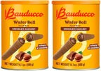 Bauducco Wafer Rolls, Chocolate Hazelnut, 14.1 oz (Pack of 2) - Crispy Cream-Filled Cookies - Gourmet Rolled Wafer Sticks - Premium Dessert Treat - Perfect for Coffee, Parties & Gift Baskets - Family Sharing Snack