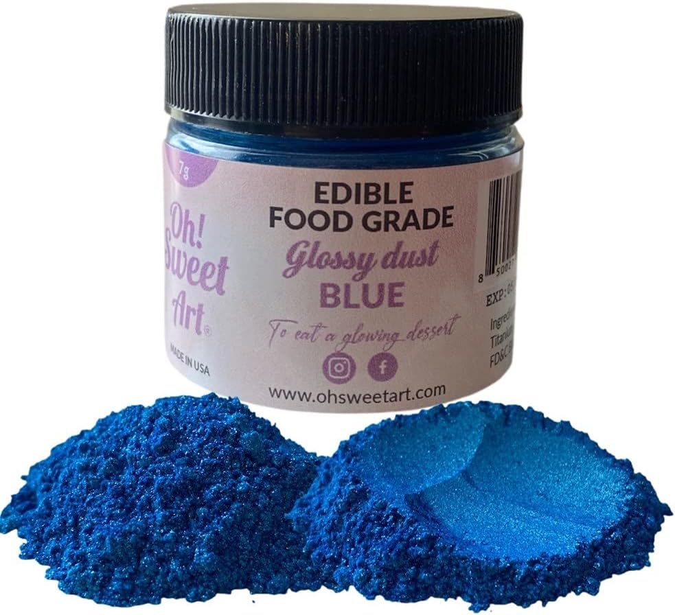 Oh Sweet Art Glossy Luster Dust Edible 7g (0.25oz) Choose your color (Blue)