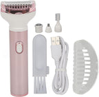 4 in 1 Hair Trimmer, Women Multi Functional Trimmer, Portable Painless Cordless Electric Hair Trimmer, Rechargeable Ladies Epilator for Eyebrow Beard Nose Body Hair