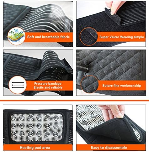 MAIBU Removable Self-heating Magnetic Therapy Support Brace Adjustable Pain Relief Back Waist Support Lumbar Brace Belt L