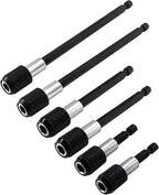 Litoexpe 6 Pcs Drill Bit Extension, Quick Release Bit Holder Magnetic Drill Extension Bit Holder with 1/4” Hex Shank for All 1/4-Inch Drive Bits (2 Inch, 4 Inch, 6 Inch - Black