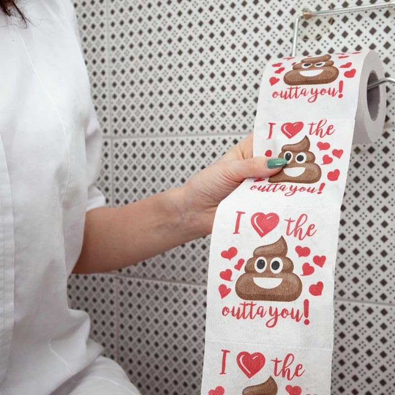 Funny Valentine’s Day Gag Gift Toilet Paper Roll, Valentine Joke Gift for Boyfriend, Girlfriend, Husband or Wife