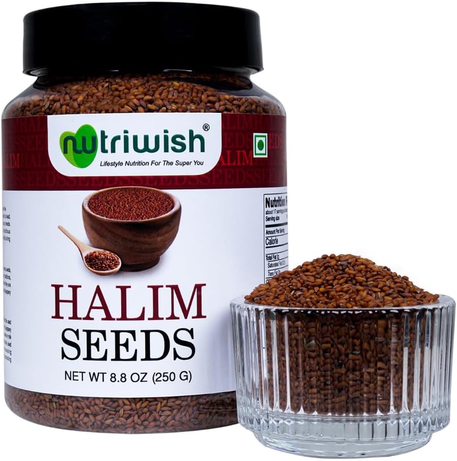Nutriwish Halim Seeds (Aliv/Garden Cress Seeds), 250 g | Nutrient-Rich Superfood Seeds for Eating | Perfect for Salads, Soups, Smoothies, Baking, Protein Snacks & Everyday Wellness Nutrition