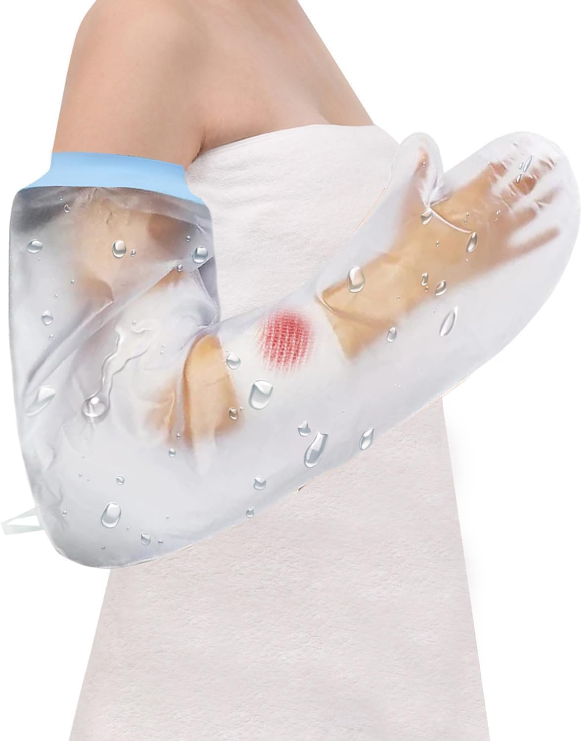 CureSquad Cast Covers for Shower Arm, Waterproof Cast Cover Arm Adult, Soft Comfortable Cast Protector for Shower, Reusable Elastic Cast Bag for Bandage, Wound Care Supplies, After Surgery Gifts