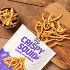 Calamari Chips Made with Real Squid [3 PACK] – 오징어 스낵 – Crunchy + Crispy Healthy Snacks, Low Calorie Finger Food, Asian Snack ON THE GO by [FRIED SEA] <180 calories> Made in Korea
