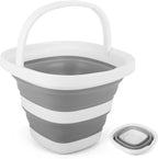 Collapsible Bucket 5L, Foldable Mop Bucket Car Wash Buckets with Handle for Cleaning Supplies, Portable Sink Wash Basin Storage Bin Ice Tub for Fishing Beach Outdoor Camping Kitchen RV Accessories