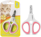 OneCut Pet Nail Clippers, Update Version Cat & Kitten Claw Nail Clippers for Trimming, Professional Pet Nail Clippers Best for a Cat, Puppy,Rabbit, Kitten & Small Dog,Sharp & Safe (Pink)