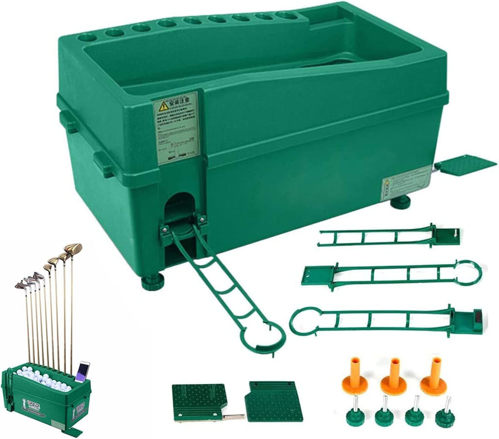 Golf Ball Dispenser,Green Powerless Automatic Tee Up Machine No Electricity Required Golf Ball Teeing Device Training Machine Golf Club Organizer for Golf Ball Game, Sports Gaming Clubs, Learning