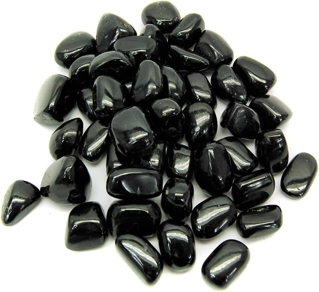 Jet Natural Black Tourmaline Tumbled Stones (100gm) | Energy Protection & Cleansing Crystals | Polished Healing Stones for Home, Office & Meditation | Reiki, Decor & Gift Use