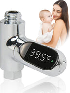 Baby Shower Thermometer Fahrenheit Celsius Shower Water Thermometer with Led Digital Display 360°Rotating Screen Instant-Read Thermometers for Bath Kitchen Bathroom