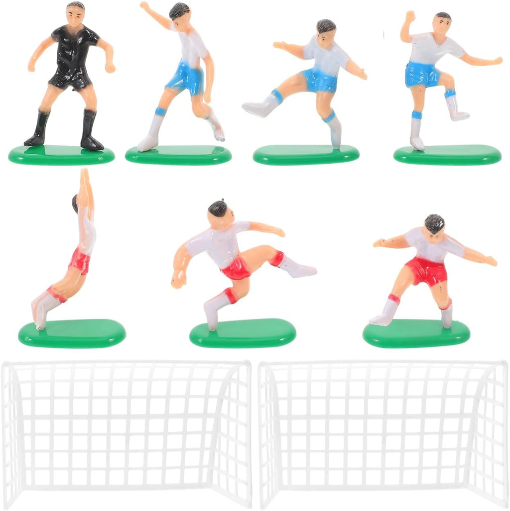 YARNOW Football Game Theme Cake Decor 18 Pcs Mini Soccer Player Cake Ornaments Birthday Dessert Adornment Small Gift for Party Home 1.77X1.37X1.18 Inches