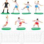 YARNOW Football Game Theme Cake Decor 18 Pcs Mini Soccer Player Cake Ornaments Birthday Dessert Adornment Small Gift for Party Home 1.77X1.37X1.18 Inches