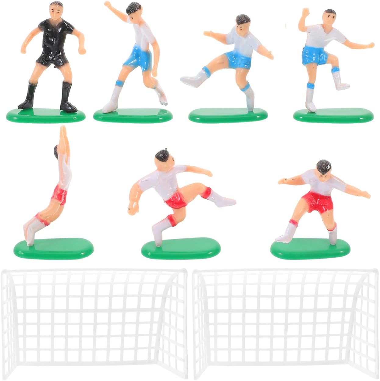 YARNOW Football Game Theme Cake Decor 18 Pcs Mini Soccer Player Cake Ornaments Birthday Dessert Adornment Small Gift for Party Home 1.77X1.37X1.18 Inches