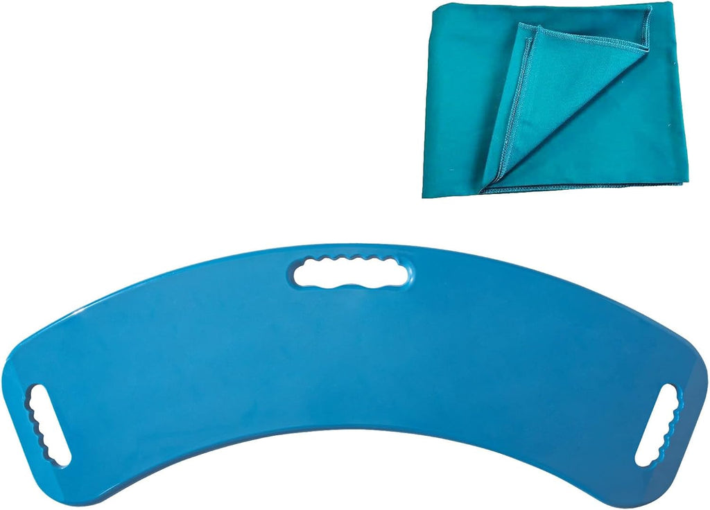 Transfer Board with Slide Sheet, FSA Eligible, Slide Assist Device for Transferring or Seniors from Wheelchair to Bed, Toilet, Tub, Car (Transfer Board + Slide Sheet（28"x28"）)