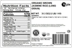 Yupik Organic Brown Jasmine Rice, Long Grains, 2.2 lb (35.2 oz), Gluten-Free, Non-GMO, Vegan, Kosher, Whole Grains, Wheat-Free, Salt-Free, Source of Fiber, Ideal for Recipes, Side Dishes & More