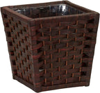 Household Essentials Woven Waste Basket, 3 Gallons, HandWoven Paper Rope with Removable Plastic Liner, Durable Wood Frame, Wide and Open Top for Easy Access, Decorative, Brown