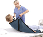 Multipurpose 39" x 36" Positioning Bed Pad with Reinforced Handles - Reusable & Washable Patient Sheet for Turning, Lifting & Repositioning - Double-Sided Nylon Fabric, Gray