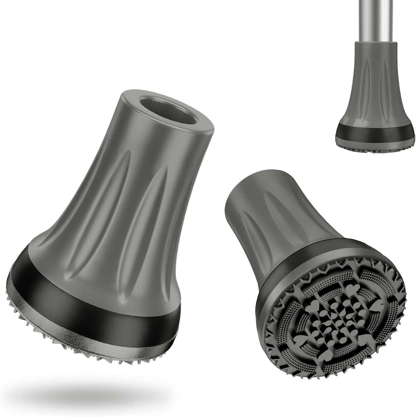 supregear Crutch Tips, 7/8 inch Heavy Duty Rubber Replacement for Crutches, Anti-slip Thickened Feet Cap Walking Cane Tips, Safety Durable Accessories for Seniors Elderly (Set of 2)