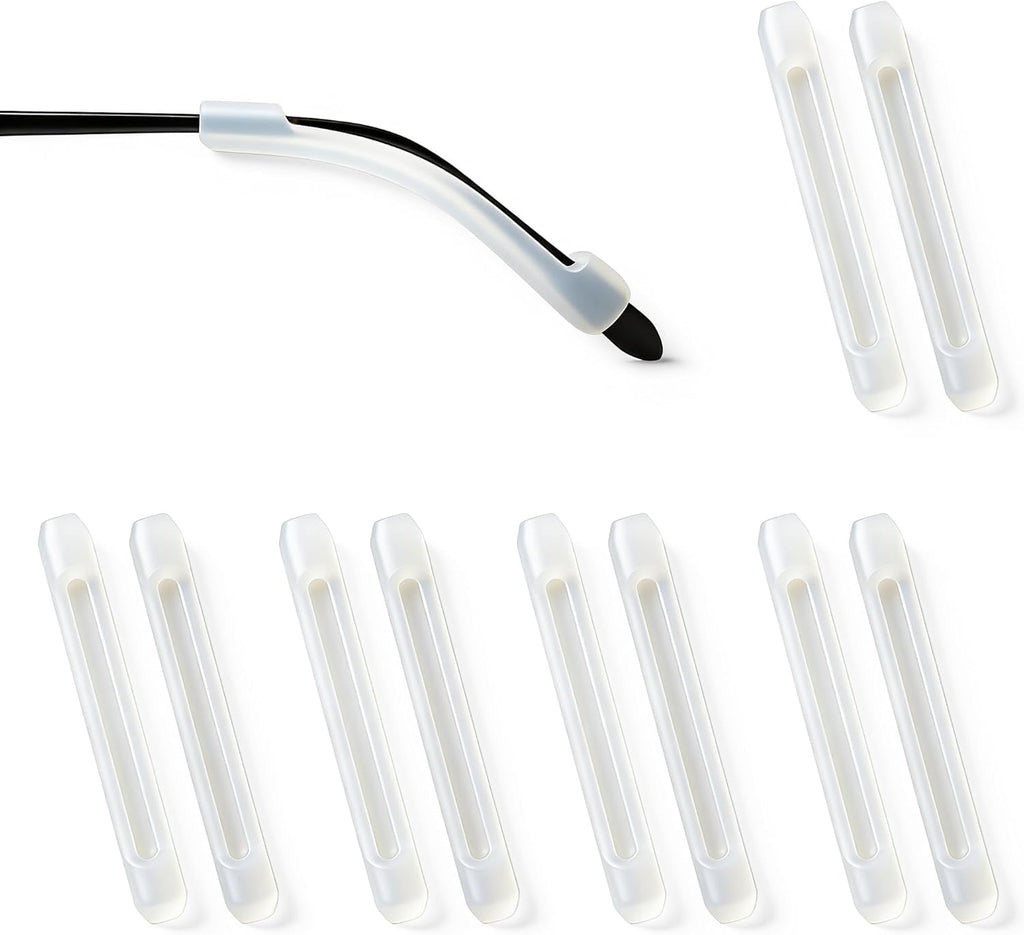 PTSLKHN Silicone Eyeglass Temple Tips Sleeve Retainer, 5Pairs of Anti-Slip Elastic Comfort Glasses Retainers