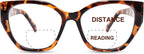 FONHCOO Bifocal Reading Glasses for Women, Cat Eye Blue Light Computer Readers Clear Top Eyewear with Spring Hinge