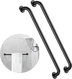 2 Pack 32 Inch Black Shower Grab Bars, ZUEXT Stainless Steel Bathroom Wall Grab Bar Handle, Shower Balance Bar, Safety Hand Rail Support,Handicap Elderly Senior Assist Bath Grab Handle(1.25" Diameter)