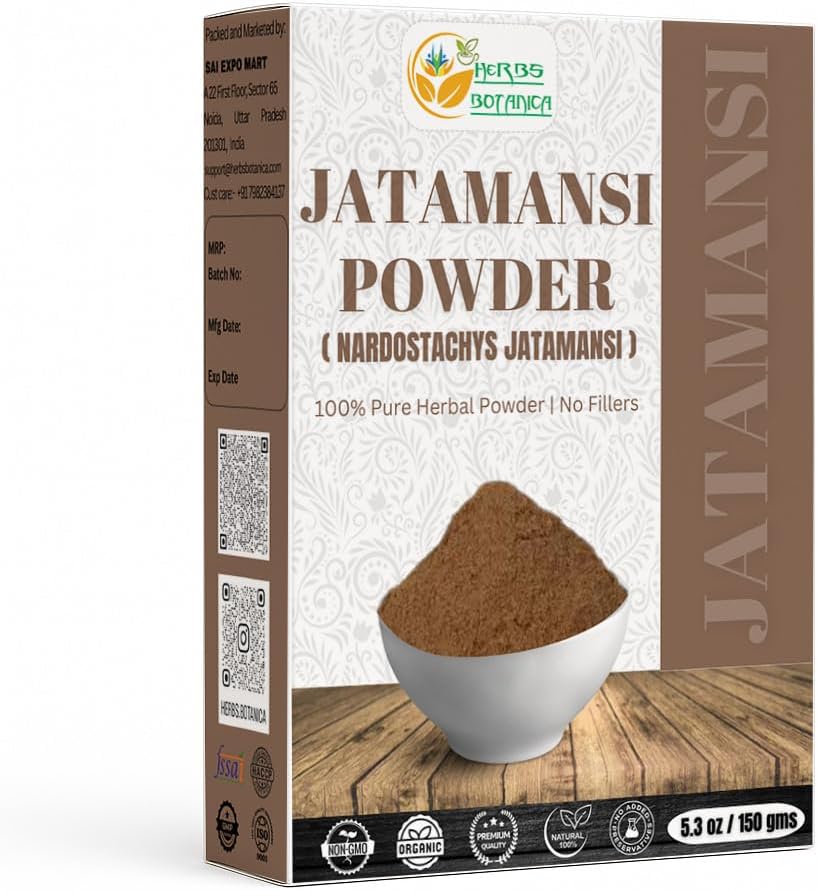 Herbs Botanica Jatamansi Root Powder Natural (Nardostachys Jatamansi), Natural Spikenard for Hair Growth, Stress Relief & Ayurvedic Formulations, 5.3 oz / 150 gm
