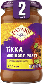 Patak’s Tikka Marinade Paste - Mild Indian Tikka Paste w/5 Expertly Blended Indian Spices - Gluten-Free & Vegan - Flavorful Chicken Marinade for Grilling, Roasting & Pan Cooking - 10oz Jar (Pack of 2)