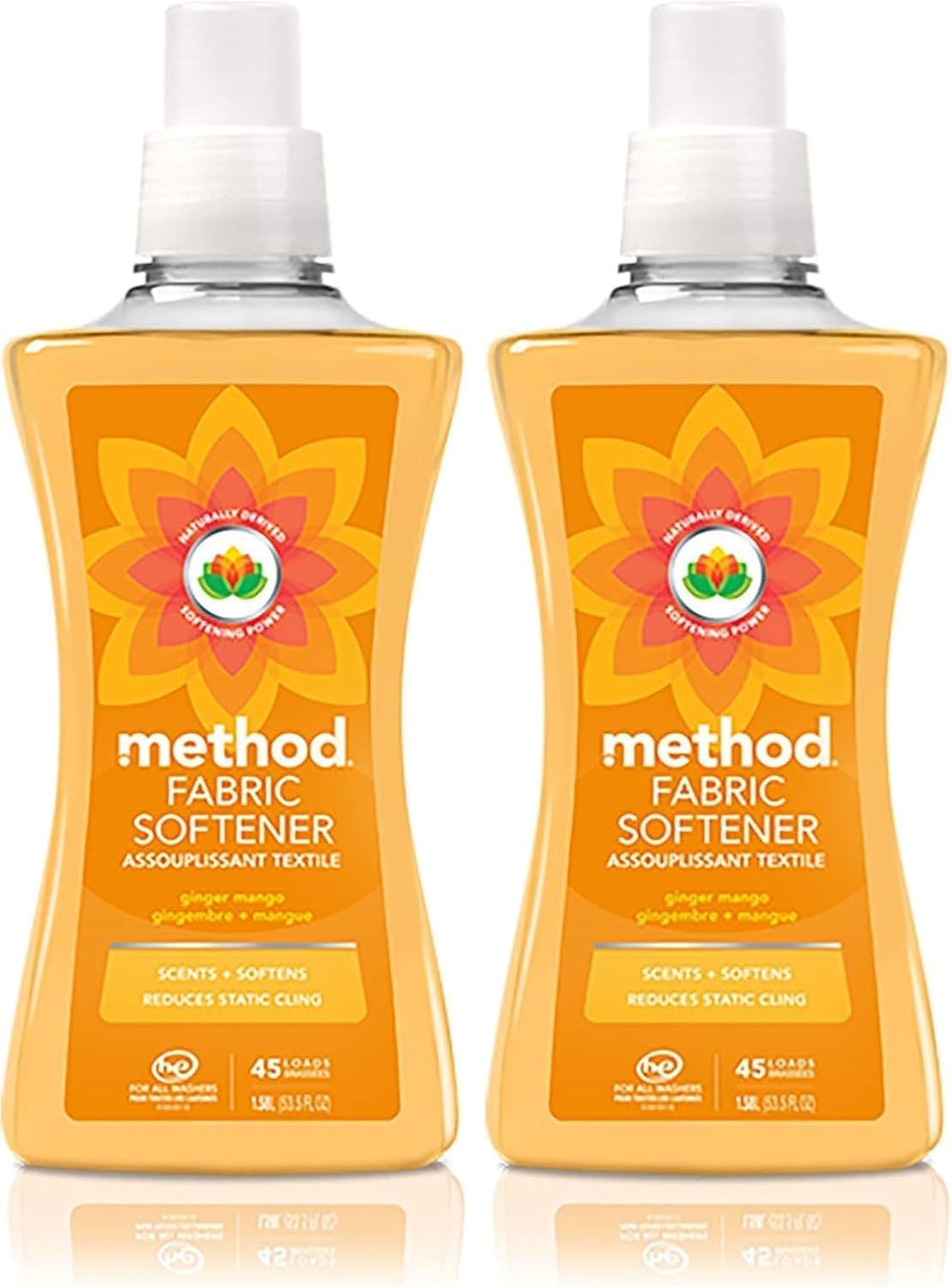 Method Fabric Softener; Ginger Mango; 53.5 Ounces; 45 Loads; 2 pack; Packaging May Vary