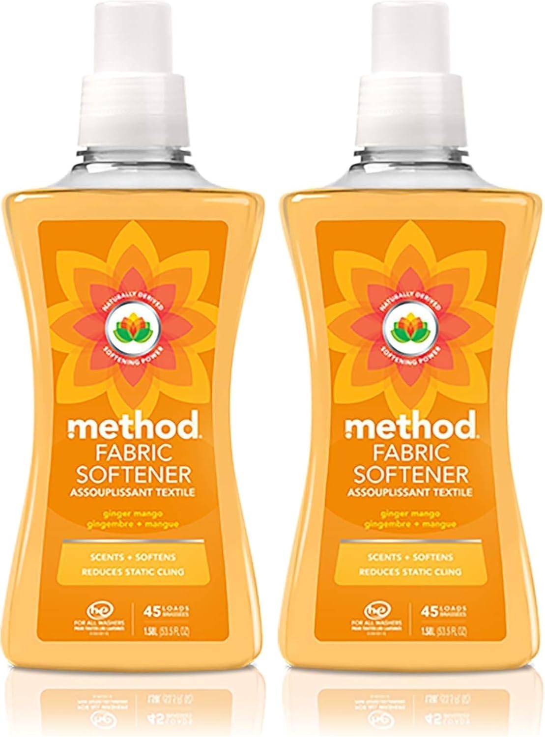 Method Fabric Softener; Ginger Mango; 53.5 Ounces; 45 Loads; 2 pack; Packaging May Vary