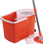 Rotating mop Double Drive Hand Pressure Automatic Drying Mop Bucket, 2 mop Heads