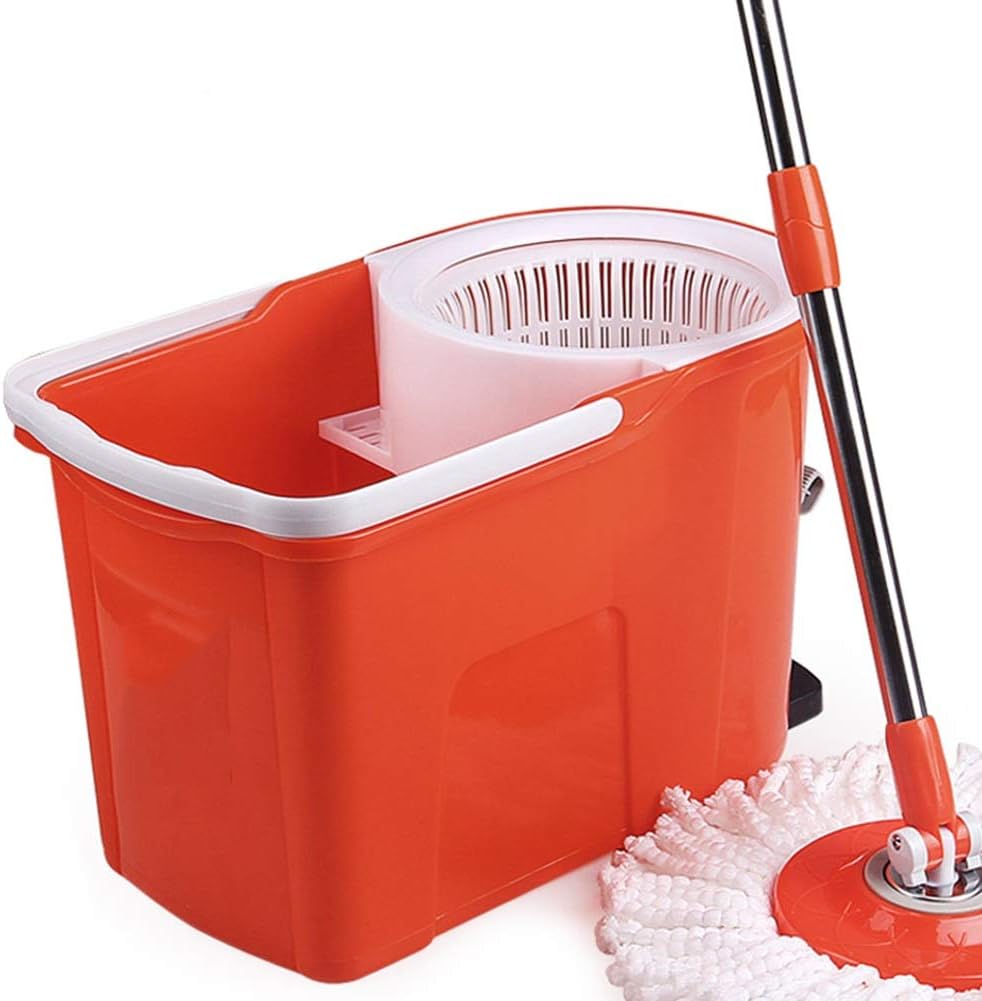 Rotating mop Double Drive Hand Pressure Automatic Drying Mop Bucket, 2 mop Heads